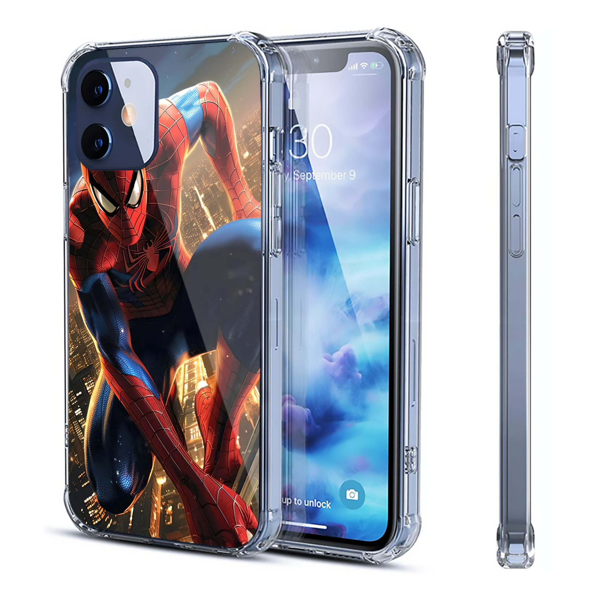 （画像用） Spider Man スパイダーマン 【iPhone 12シリーズ対応】透明スマホケース（クリアソフトケース）